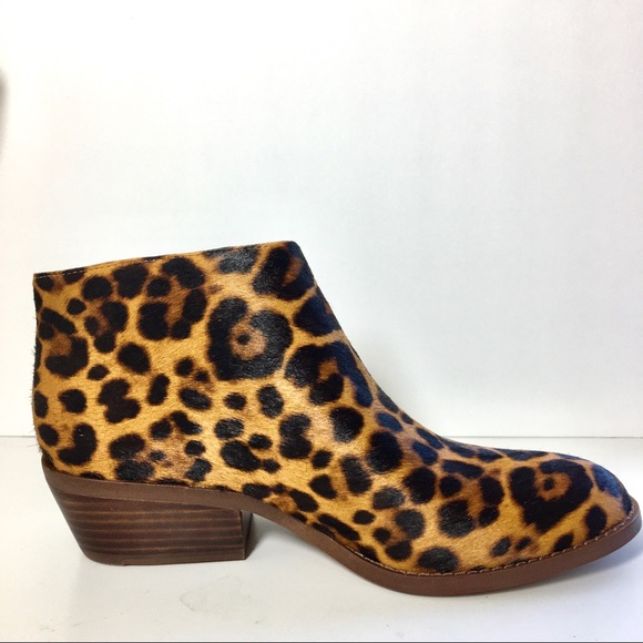 1. State Shoes - Leather Animal Print Block Heel Bootie Size 7 1/2